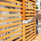 Outsunny Wood Air Conditioner Fence, Outdoor Privacy Screen Potting Table
