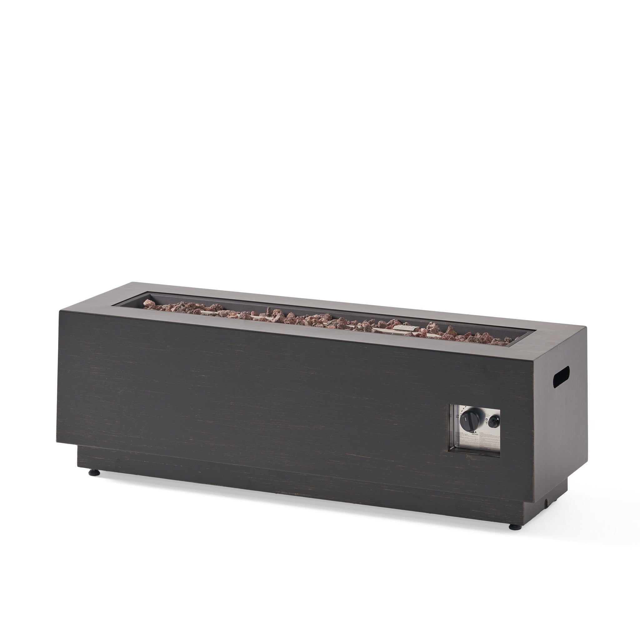Modern Dark Grey 40' Outdoor Iron Propane Fire Pit