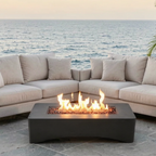 56" Propane Fire Pit Table, Rectangular Outdoor Gas Fire Pit - Dark Gray