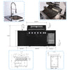 6 Burner 85, 000 Btu Outdoor Kitchen Island Grill With Wine Cooler Refrigerator, Rotisserie Kit, Granite Countertops & Sink - Black