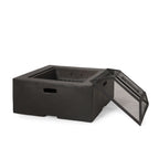 Outdoor Square Wood Burning Fire Pit - Dark Gray
