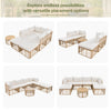 7 Pieces Outdoor Patio Furniture, All-Weather Rattan Sectional Sofa Set with table