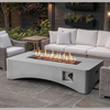 56' Propane Fire Pit Table - Rectangular Outdoor Gas Fire Pit - Light Gray
