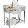 Outdoor Utility Sink With Workbench & Storage Shelf