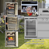 125" 10,8000 BTU 4-Burner Outdoor Kitchen Island Grill with Pizza Oven