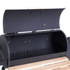 48" Steel Portable Backyard Charcoal BBQ Grill and Offset Smoker Combo