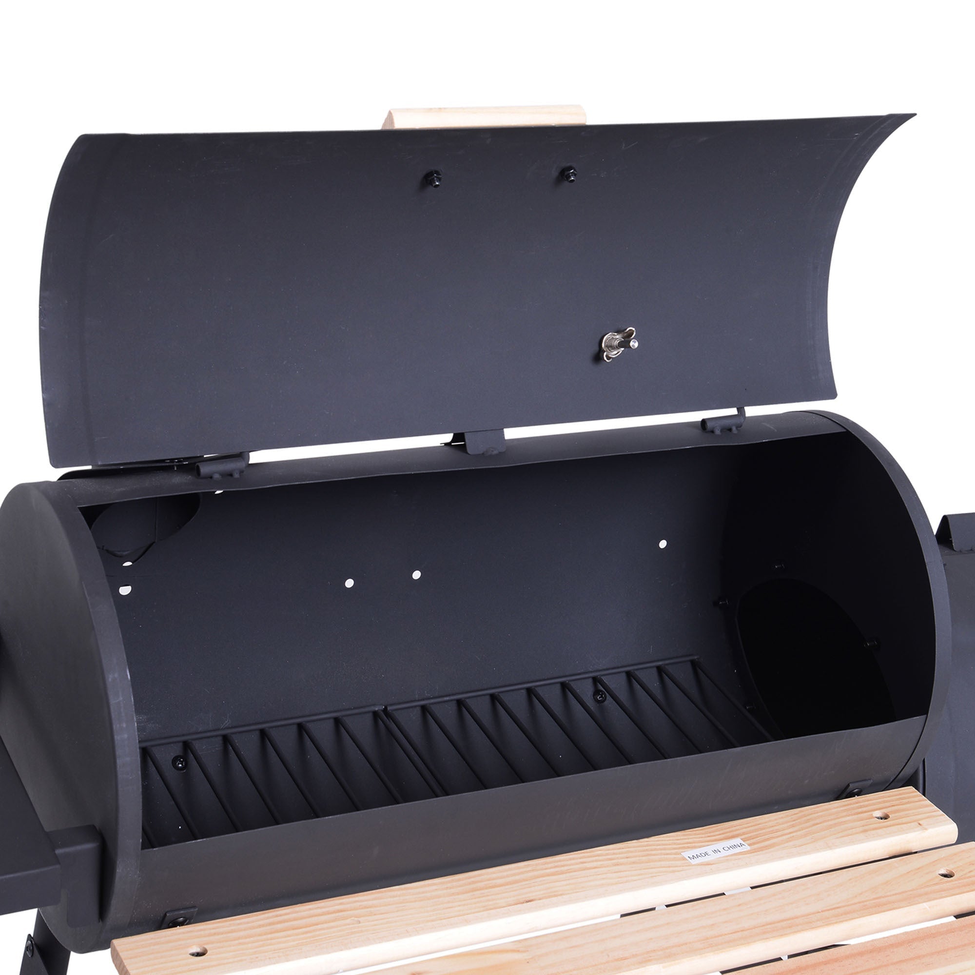 48" Steel Portable Backyard Charcoal BBQ Grill and Offset Smoker Combo