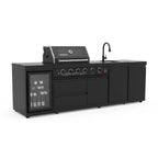 104" 4-Burner 72,000 BTU Black Outdoor Kitchen Bar Barbecue Island Grill