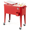 Red Portable Outdoor Patio Cooler Cart