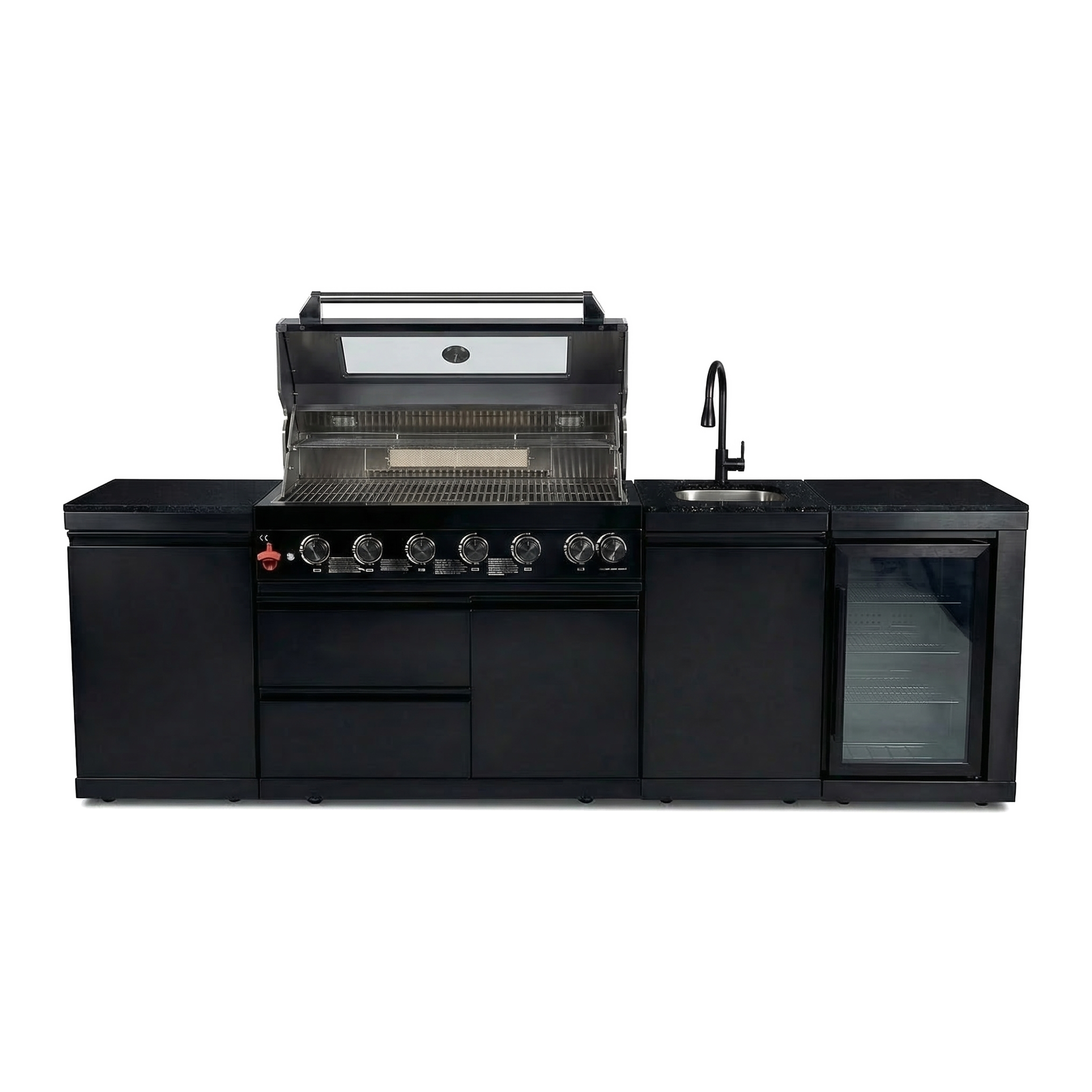 6-Burner 85000 BTU Deluxe Stainless Steel Propane Gas Outdoor Kitchen Grill