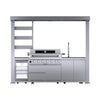 Blaze 108-Inch 6-Burner 85K BTU Deluxe Stainless Steel Liquid Propane Outdoor Kitchen Grill Island With Wine Cooler, Rotisserie, Cabinets, And Granite Countertops
