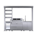 Blaze 108-Inch 6-Burner 85K BTU Deluxe Stainless Steel Liquid Propane Outdoor Kitchen Grill Island With Wine Cooler, Rotisserie, Cabinets, And Granite Countertops