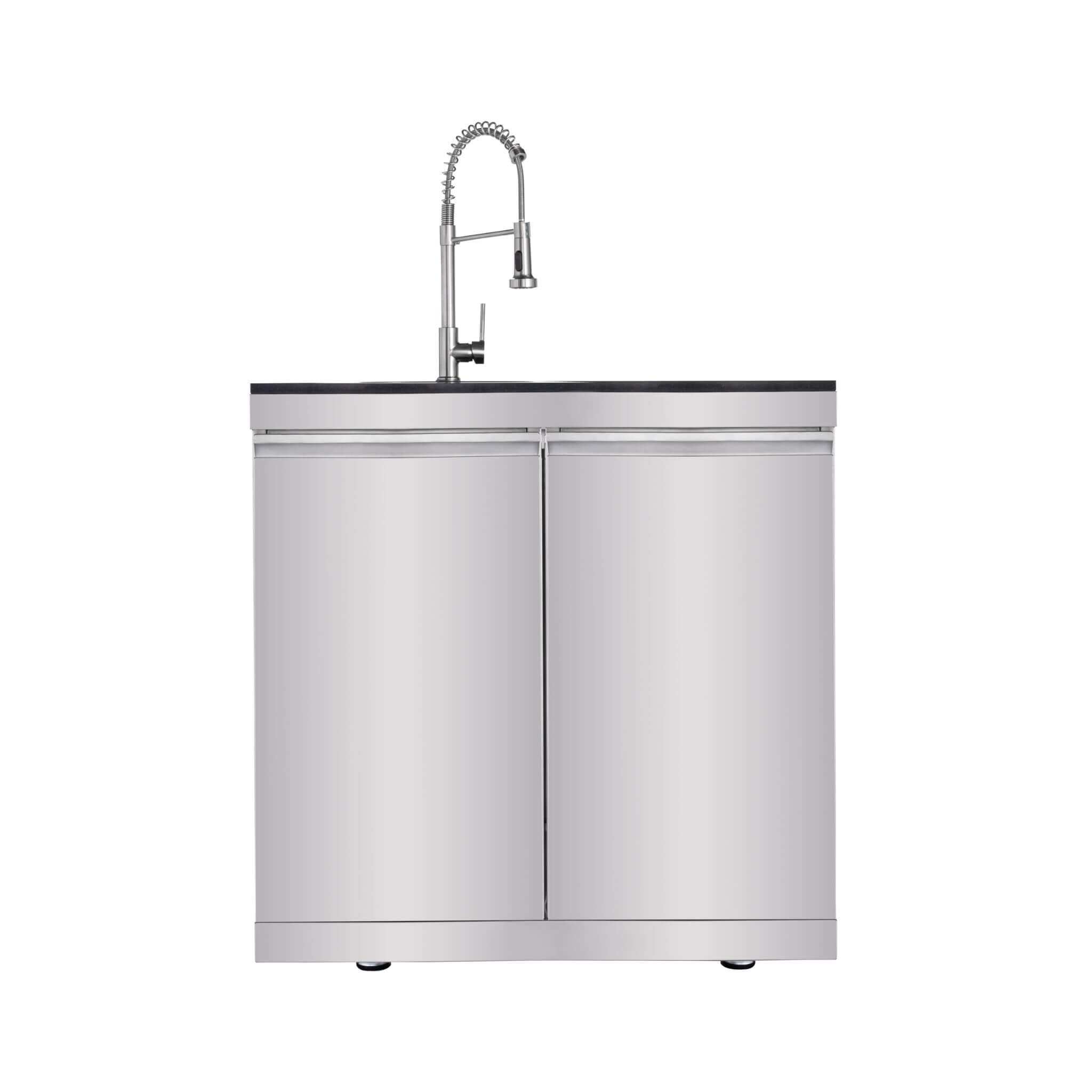 Blaze 108-Inch 6-Burner 85K BTU Deluxe Stainless Steel Liquid Propane Outdoor Kitchen Grill Island With Wine Cooler, Rotisserie, Cabinets, And Granite Countertops