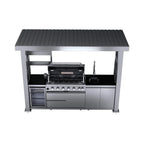 Blaze 108-Inch 6-Burner 85K BTU Deluxe Stainless Steel Liquid Propane Outdoor Kitchen Grill Island With Wine Cooler, Rotisserie, Cabinets, And Granite Countertops