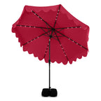 10 FT Outdoor Patio Umbrella with Solar LED Lights and Weighted Base