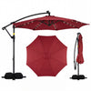 10 FT Solar LED Offset Cantilever Patio Umbrella with lights