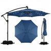 10 FT Solar LED Offset Cantilever Patio Umbrella with lights