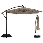 10 FT Solar LED Offset Cantilever Patio Umbrella with lights