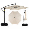10 FT Solar LED Offset Cantilever Patio Umbrella with lights