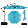 10 FT Solar LED Offset Cantilever Patio Umbrella with lights