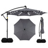 10 FT Solar LED Offset Cantilever Patio Umbrella with lights