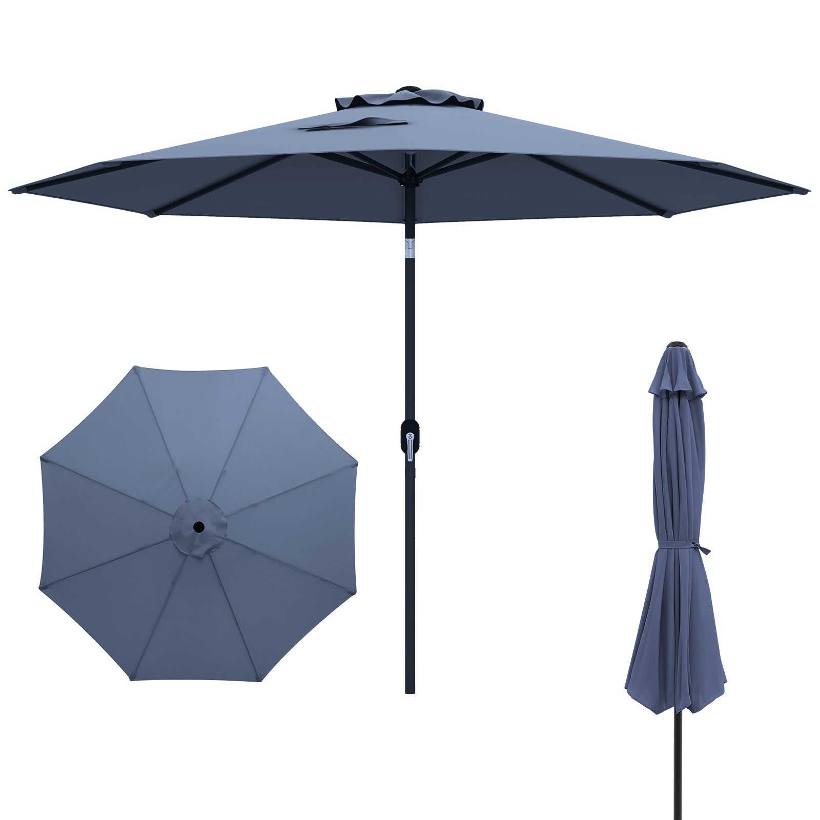 10 Feet Outdoor Patio Umbrella with Tilt Adjustment and Crank - available in 7 colors