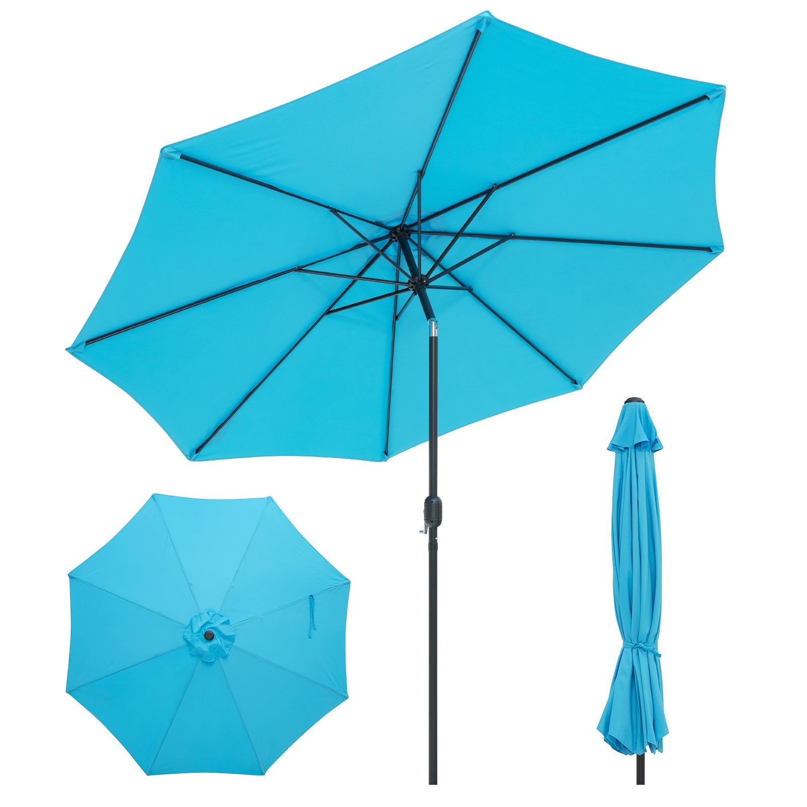 10 Feet Outdoor Patio Umbrella with Tilt Adjustment and Crank - available in 7 colors
