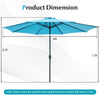 10 Feet Outdoor Patio Umbrella with Tilt Adjustment and Crank - available in 7 colors