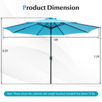 10 Feet Outdoor Patio Umbrella with Tilt Adjustment and Crank - available in 7 colors