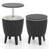 10 Gallon Cooler Bar Table Outdoor Coffee Table Ice Bucket with Telescopic Tabletop for cold drinks