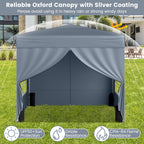 10 X 10 FT Pop up Canopy Tent Outdoor Patio Commercial Sunshade Shelter with 4 Sidewalls