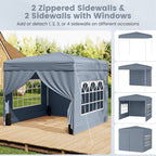 10 X 10 FT Pop up Canopy Tent Outdoor Patio Commercial Sunshade Shelter with 4 Sidewalls