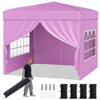10 X 10 FT Pop up Canopy Tent Outdoor Patio Commercial Sunshade Shelter with 4 Sidewalls