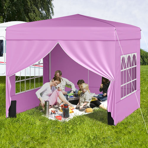 10 X 10 FT Pop up Canopy Tent Outdoor Patio Commercial Sunshade Shelter with 4 Sidewalls