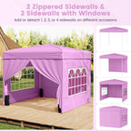 10 X 10 FT Pop up Canopy Tent Outdoor Patio Commercial Sunshade Shelter with 4 Sidewalls