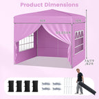 10 X 10 FT Pop up Canopy Tent Outdoor Patio Commercial Sunshade Shelter with 4 Sidewalls