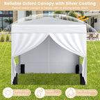 10 X 10 FT Pop up Canopy Tent Outdoor Patio Commercial Sunshade Shelter with 4 Sidewalls