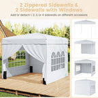 10 X 10 FT Pop up Canopy Tent Outdoor Patio Commercial Sunshade Shelter with 4 Sidewalls