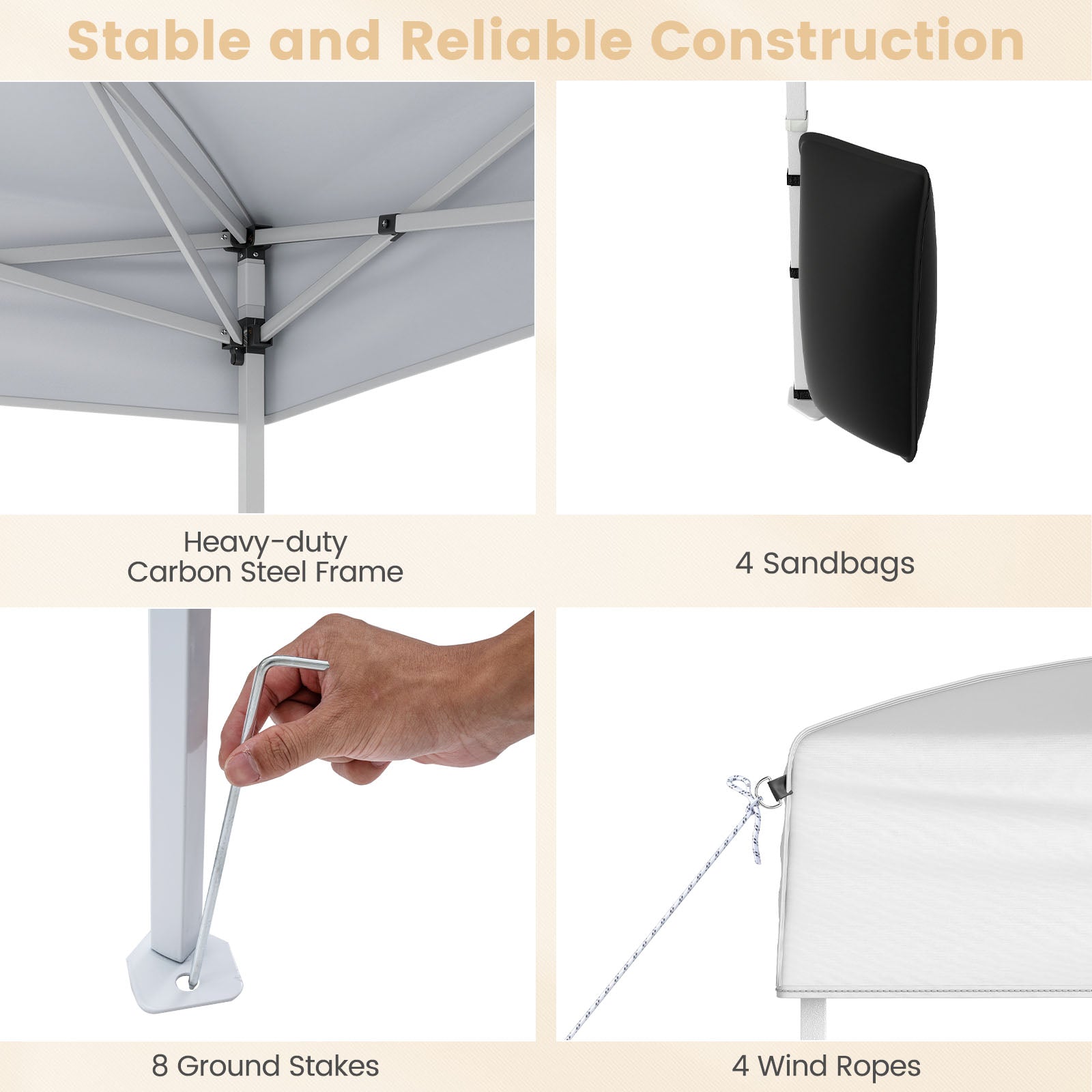 10 X 10 FT Pop up Canopy Tent Outdoor Patio Commercial Sunshade Shelter with 4 Sidewalls