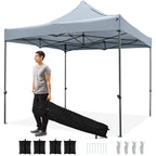 10 x 10 FT Outdoor Pop up Canopy Tent - Easy Setup Gazebo Shelter with Wheeled Bag