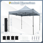 10 x 10 FT Outdoor Pop up Canopy Tent - Easy Setup Gazebo Shelter with Wheeled Bag