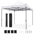 10 x 10 FT Outdoor Pop up Canopy Tent - Easy Setup Gazebo Shelter with Wheeled Bag