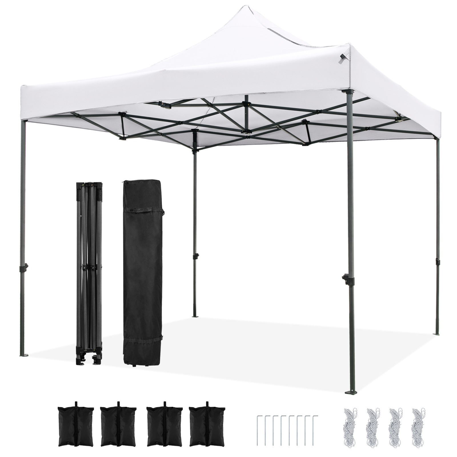 10 x 10 FT Outdoor Pop up Canopy Tent - Easy Setup Gazebo Shelter with Wheeled Bag