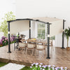 10 x 10 ft Outdoor Pergola Modern Arched Patio Garden Shelter with Retractable Sunshade Canopy