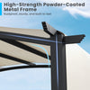 10 x 10 ft Outdoor Pergola Modern Arched Patio Garden Shelter with Retractable Sunshade Canopy