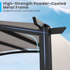 10 x 10 ft Outdoor Pergola Modern Arched Patio Garden Shelter with Retractable Sunshade Canopy