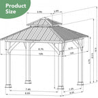 10 X 10 FT Premium Outdoor Patio Hardtop Gazebo W/ Double Steel Roof