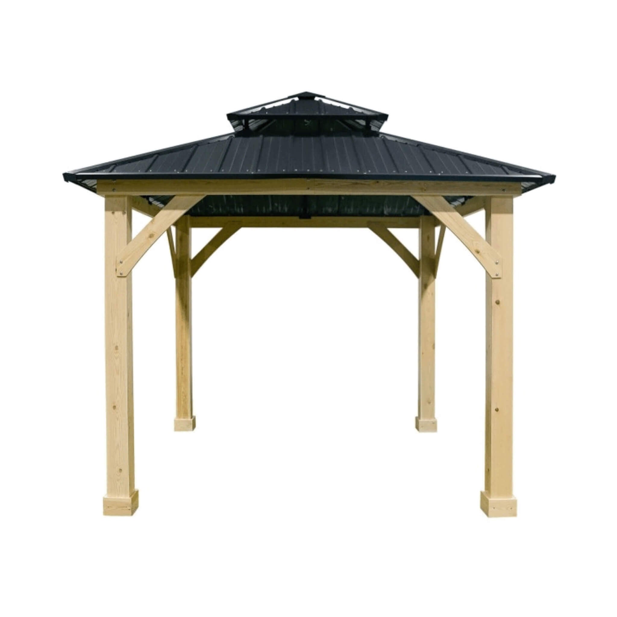 10 X 10 FT Premium Outdoor Patio Hardtop Gazebo W/ Double Steel Roof