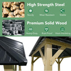 10 X 10 FT Premium Outdoor Patio Hardtop Gazebo W/ Double Steel Roof