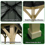 10 X 10 FT Premium Outdoor Patio Hardtop Gazebo W/ Double Steel Roof